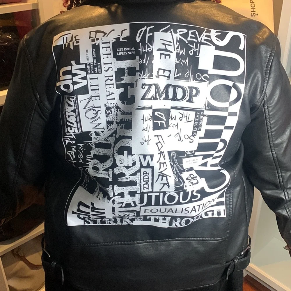 Zara Oversized Faux Leather Moto Jacket in great Preloved condition - Picture 5 of 6